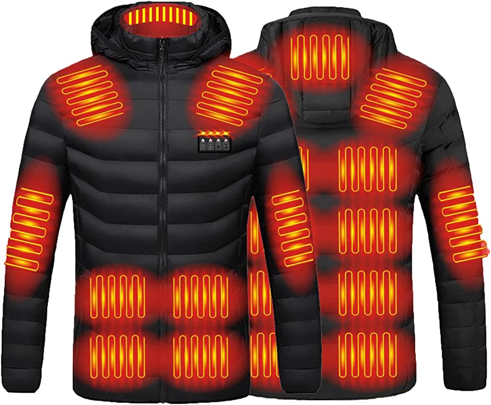 Heated windbreaker jacket to keep warm in winter at home or stay outdoors