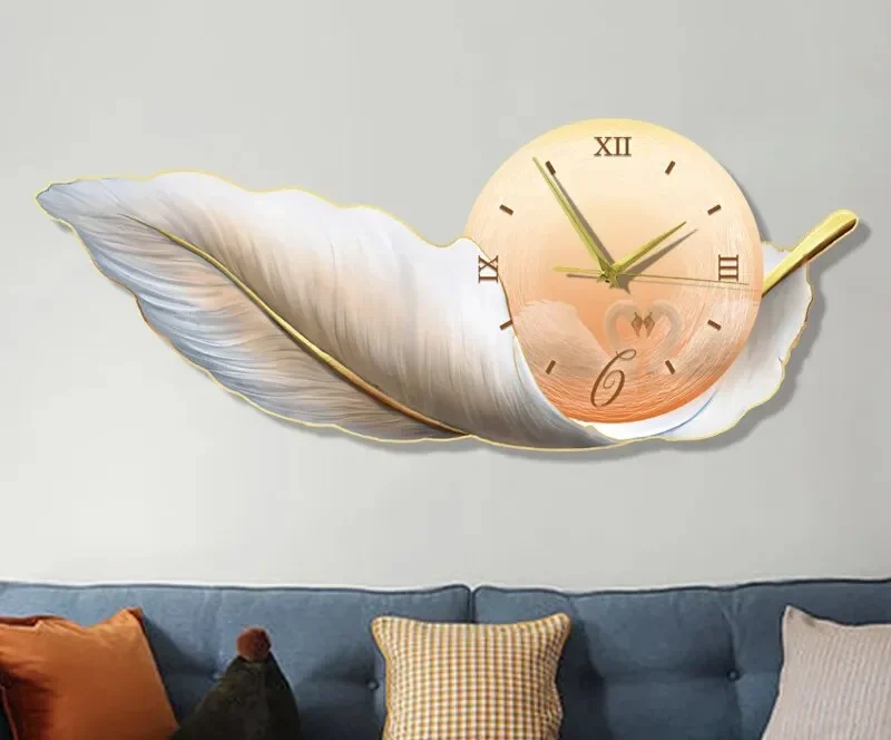Feather wall clock with Roman Numerals to display accurate time