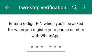 Whatsapp two step verification.